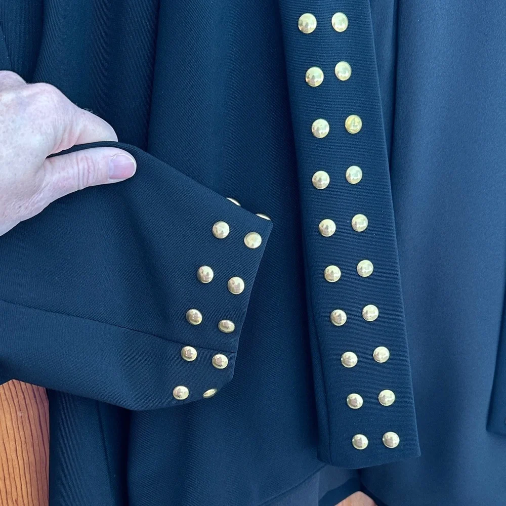 Boston Proper Black Blazer with Gold Accents - Picture 3 of 3